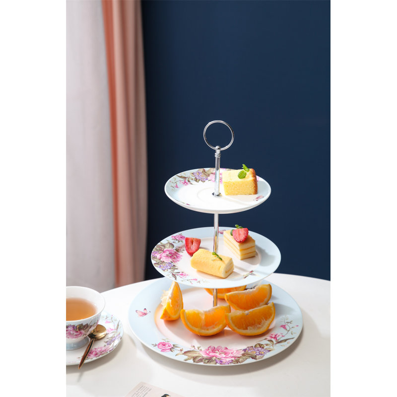Aldershot Bone China Tiered Stand, Blue