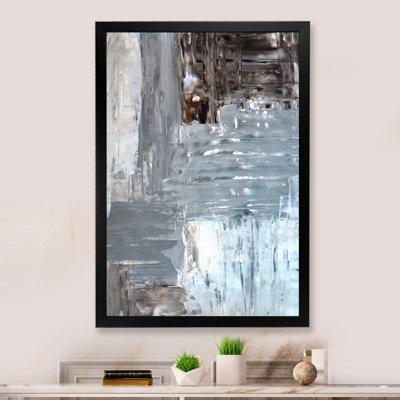 Champs de couleurs dans les tons de gris et de brun - Peinture sur toile