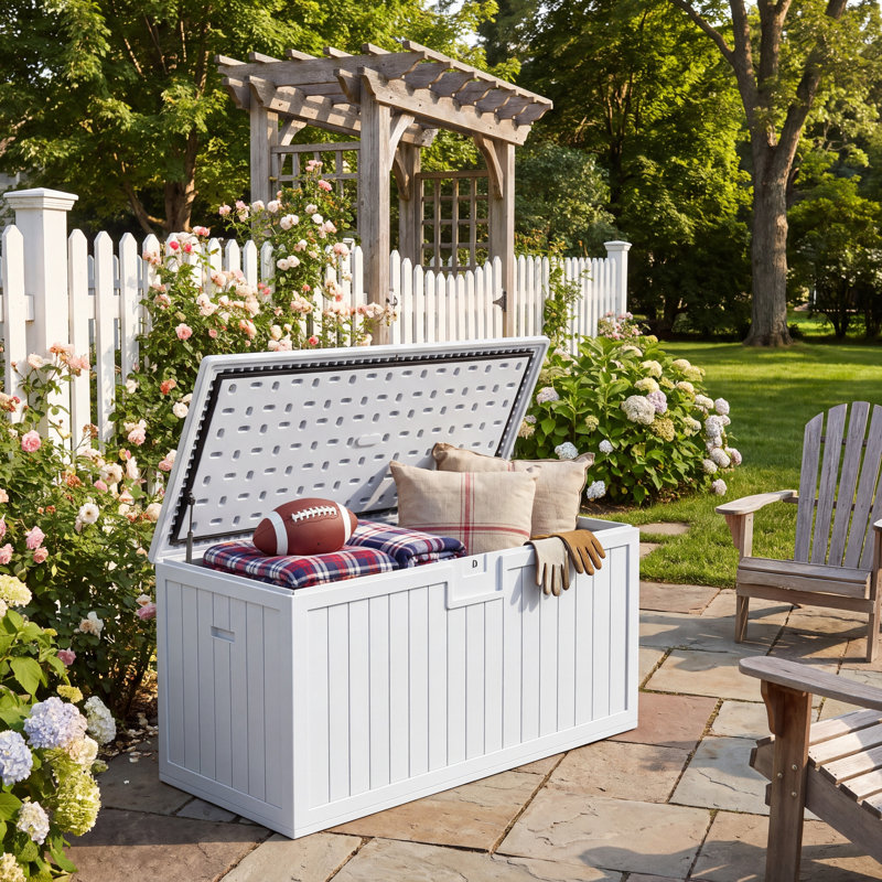 Balconera 270 Gallons Water Resistant Deck Box, Cream