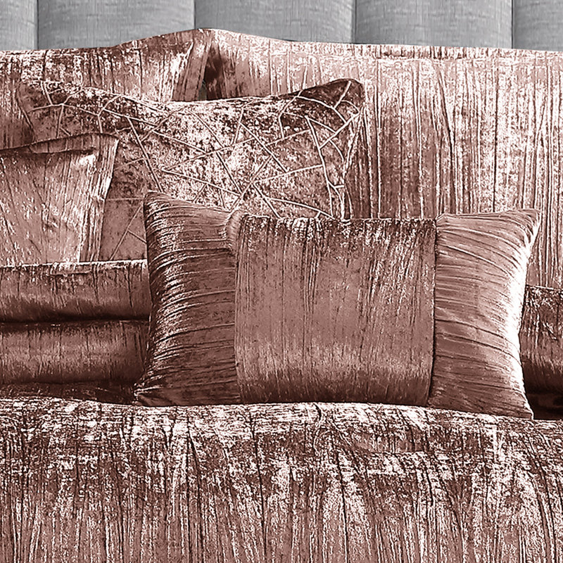 Blush Queen Crinkle Velvet 7-Piece Comforter Set