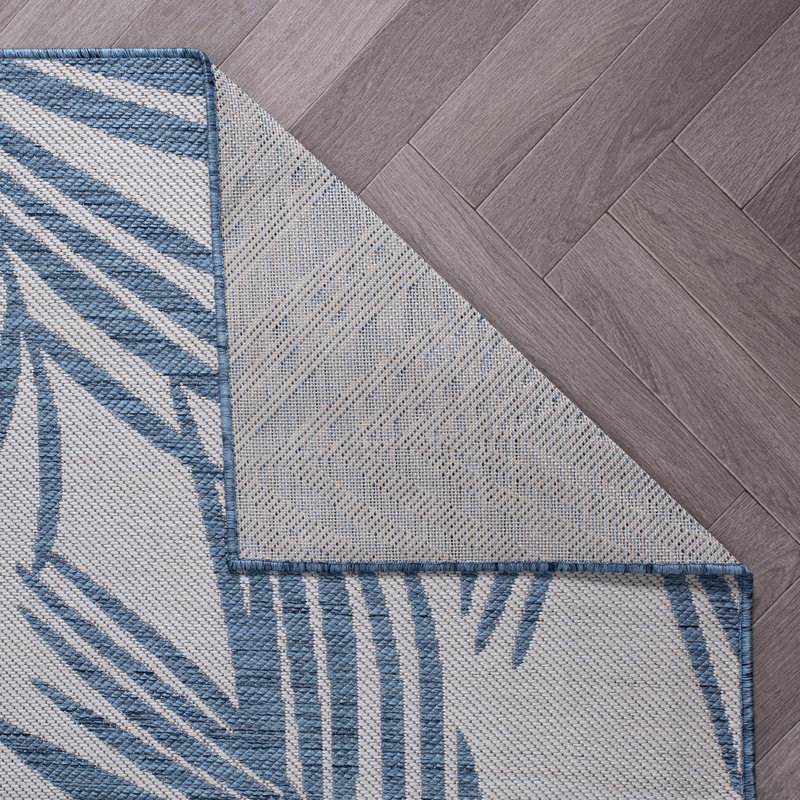 Goldonna Floral Blue/Cream Indoor & Outdoor Area Rug, Runner 2' x 7'