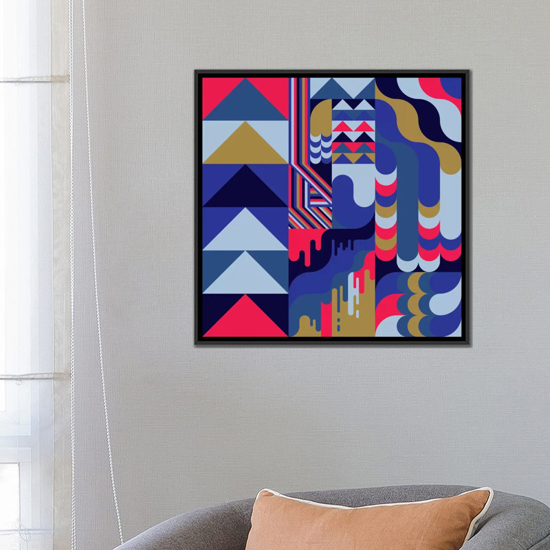 « lave », impression sur toile, H 18 po x l 18 po x P 1,5 po, Toile avec cadre noir, Pas de tapis