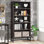 Grande bibliothèque H 70,9 po x l 31,5 po, étagère de rangement et de présentation à 5 niveaux Glassford