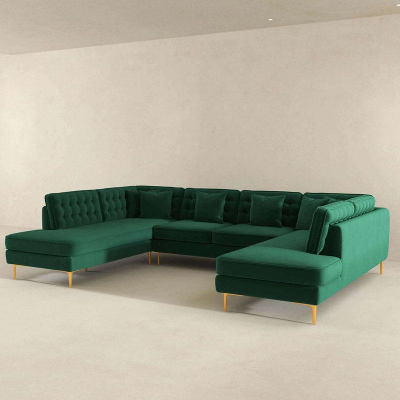 Canapé modulaire en U en velours Higuera