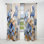 Ellie Blue and Gold Minimalisme Pansy Radiance Bouquet II - rideau en velours traditionnel - 1 panneau
