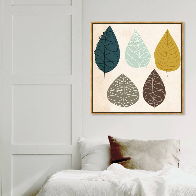 "Floral and Botanical World In A Leaf" par Oliver Gal, reproduction d'art graphique sur toile, H 12 po x l 12 po