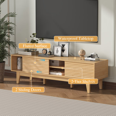 Meuble télé de style moderne avec porte coulissante