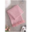 Ensemble de 2 jetés décoratifs en coton rose avec pampilles (50 po x 60 po)