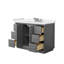 Meuble-lavabo simple autoportant 48 po avec plateau en marbre Strada-114679033-114679034