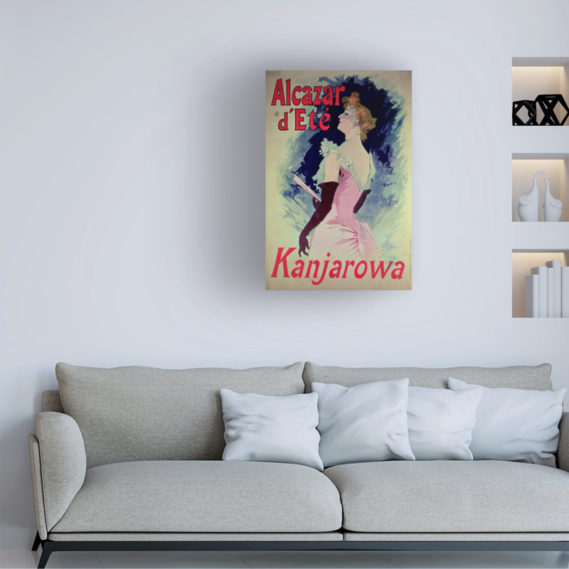 «Jules Cheret Alcazar Dete» avec art sur toile, H 19 po x l 12 po