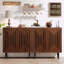 Ensemble de 2 buffets brun foncé avec tablettes réglables