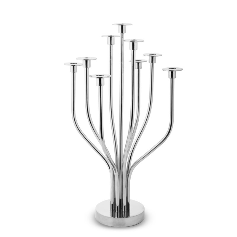 Radiant Tree 24" Stainless Steel Tabletop Candelabra, Stainless