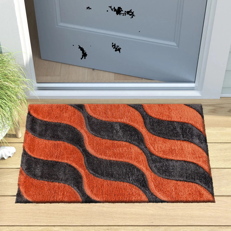 Geometric Shag Area Rug, Rectangle 60 x 110 cm