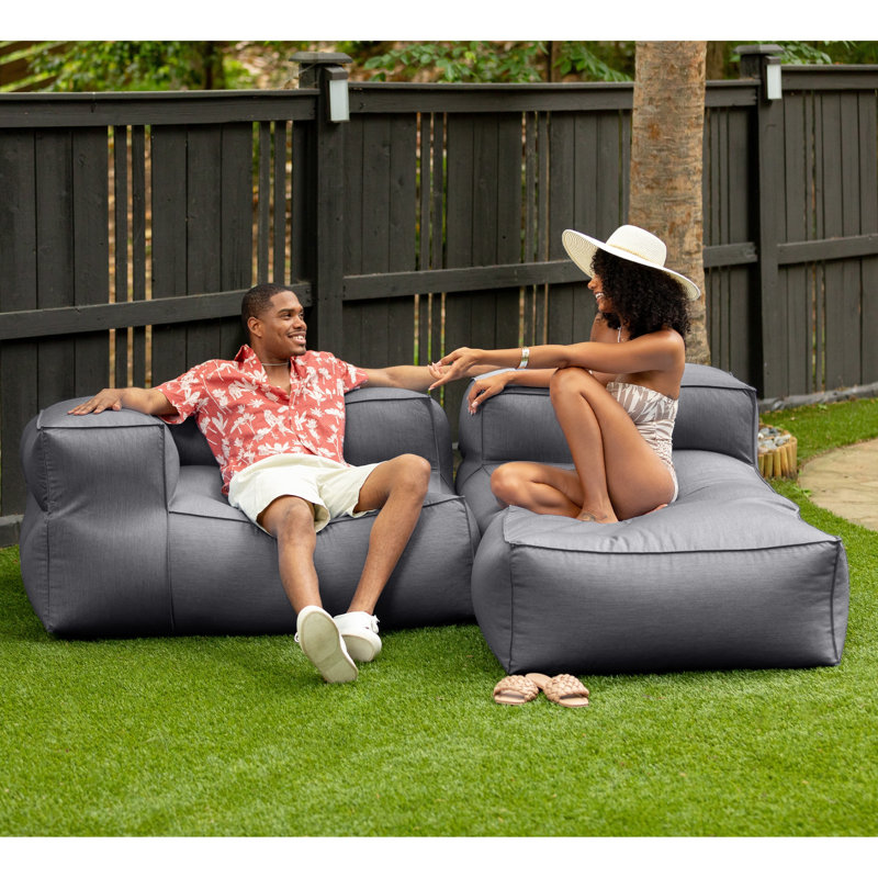 Mariabelen Outdoor Chaise Lounge, Charcoal