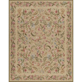 Highland Needleworks Wool Area Rug in Beige