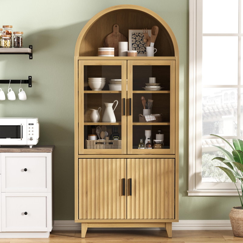 Grande armoire de rangement arquée 70,8 po, Noir, Jaune