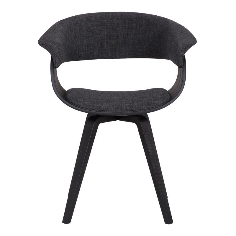 48.26cm H Polyester Upholstered Armchair, Charcoal, Black