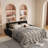 73.2"Wide Queen Pull Out Sofa Bed 3-in-1 Convertible Multi-Functional Couch with 2 Soft Pillows and Stylish Velvet Loveseat-168962423