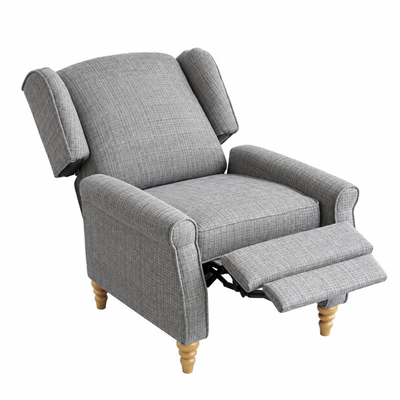Upholstered Linen Recliner, Grey