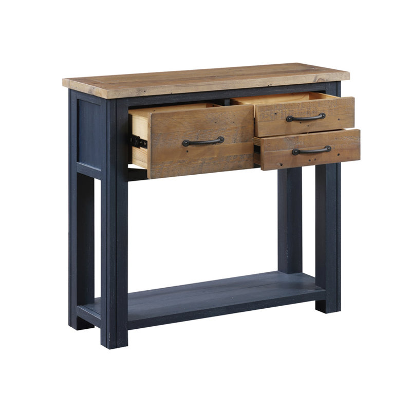 Aneyah Solid Wood Console Table, Black