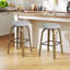 Tabouret de bar pivotant en bois massif avec repose-pieds en métal et tabouret de bar à hauteur de comptoir sans dossier (ensemble de 2)-1608429085
