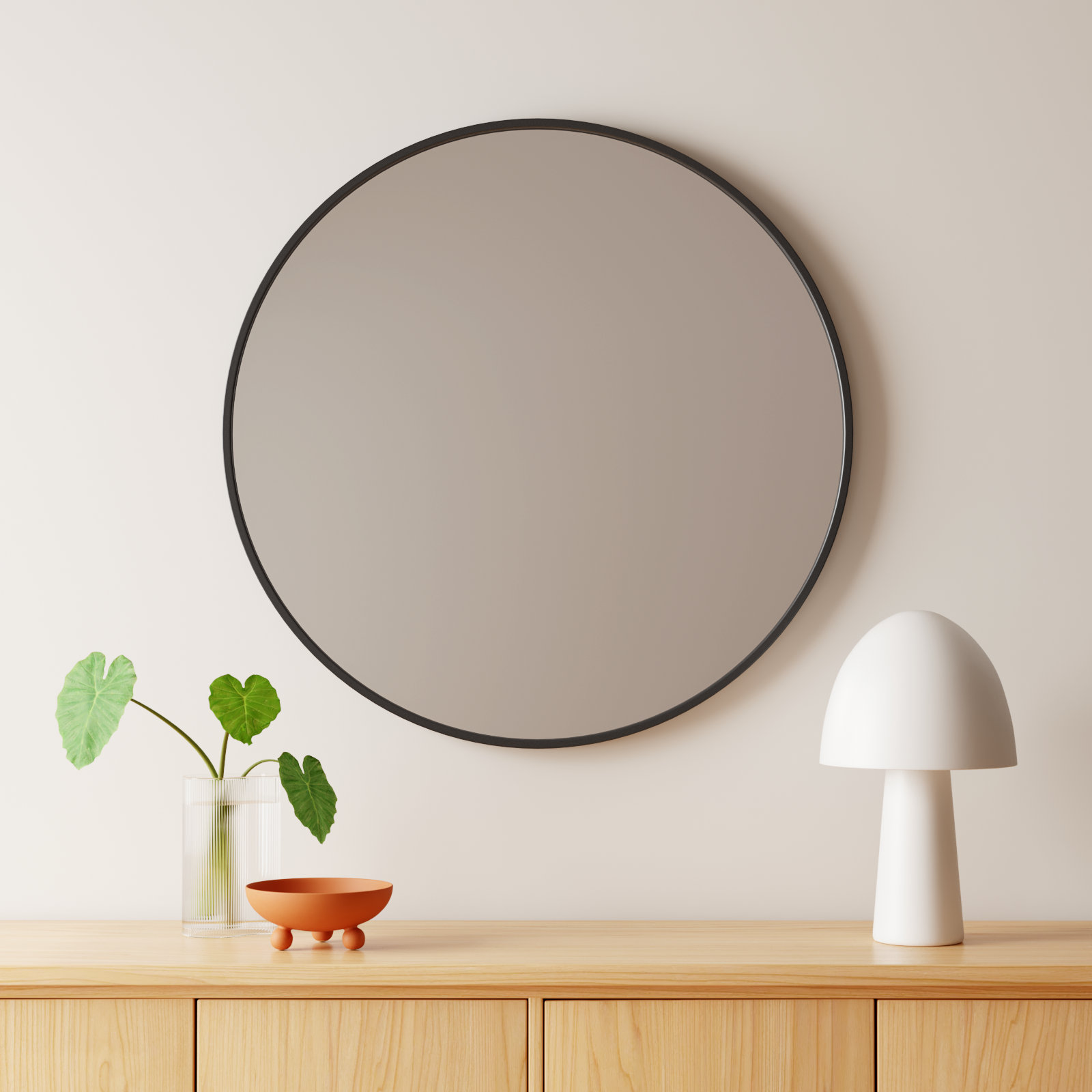 Sabine Accent Mirror, Black, 28" x 28"