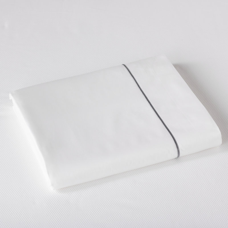 Soprano II 420 Thread Count 100% Cotton Sateen Flat Sheet, Twin, Linen