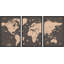 «World Map Sepia Global Country», ensemble de 3 reproductions sur toile-119399989-87392697-87392698