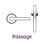 Helios Flat Passage (Hall & Closet) Door Lever with Rectangle Rosette