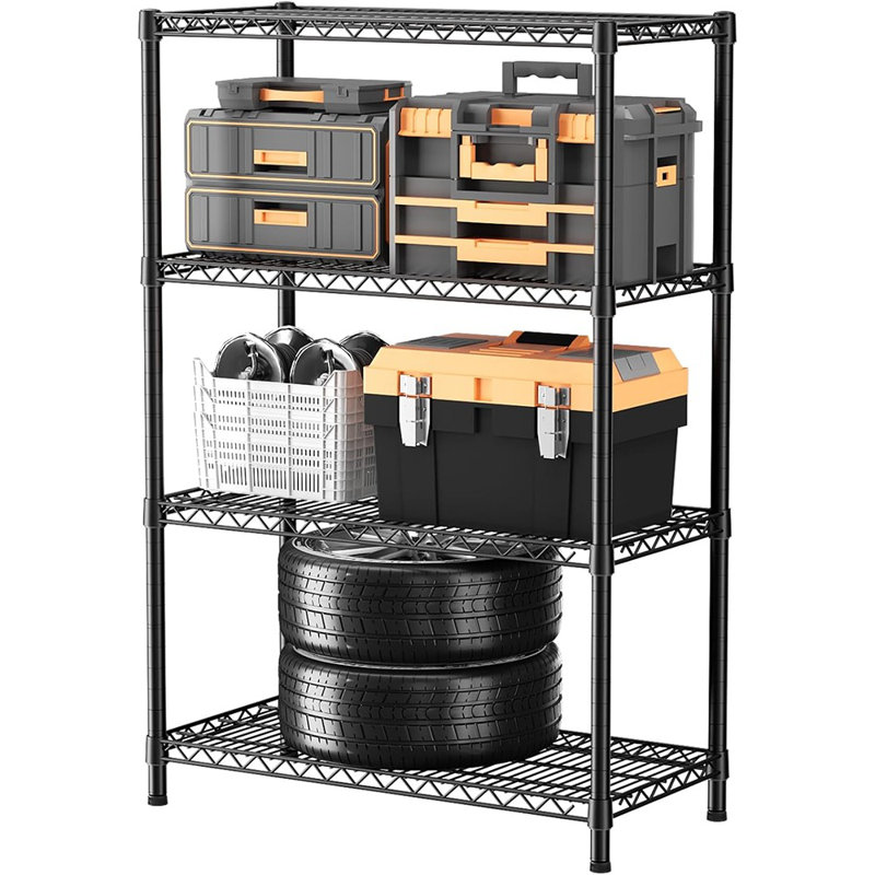 Étagère de rangement grillagée 4 tablettes 1400LBS