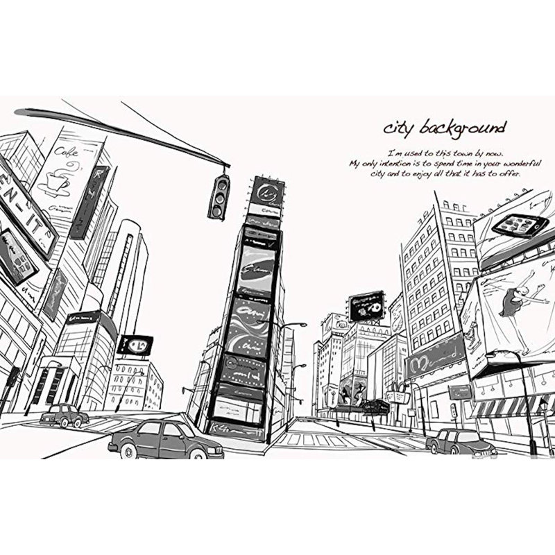Papier peint Infinger Peel and Stick anthracite Times Square City, l 55 po x L 35 po