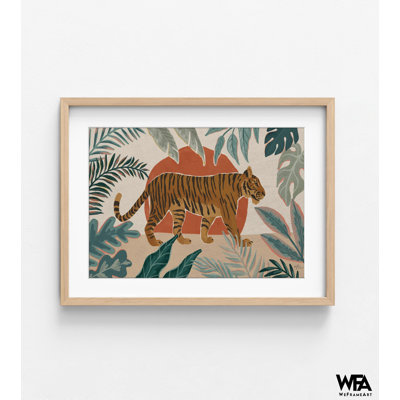 Reproduction d'art encadré tigre, impression d'art mural jungle, décoration murale nature, impression de peinture tigre, tigre, art mural encadré, art mural surdimensionné 42 po x 56 po