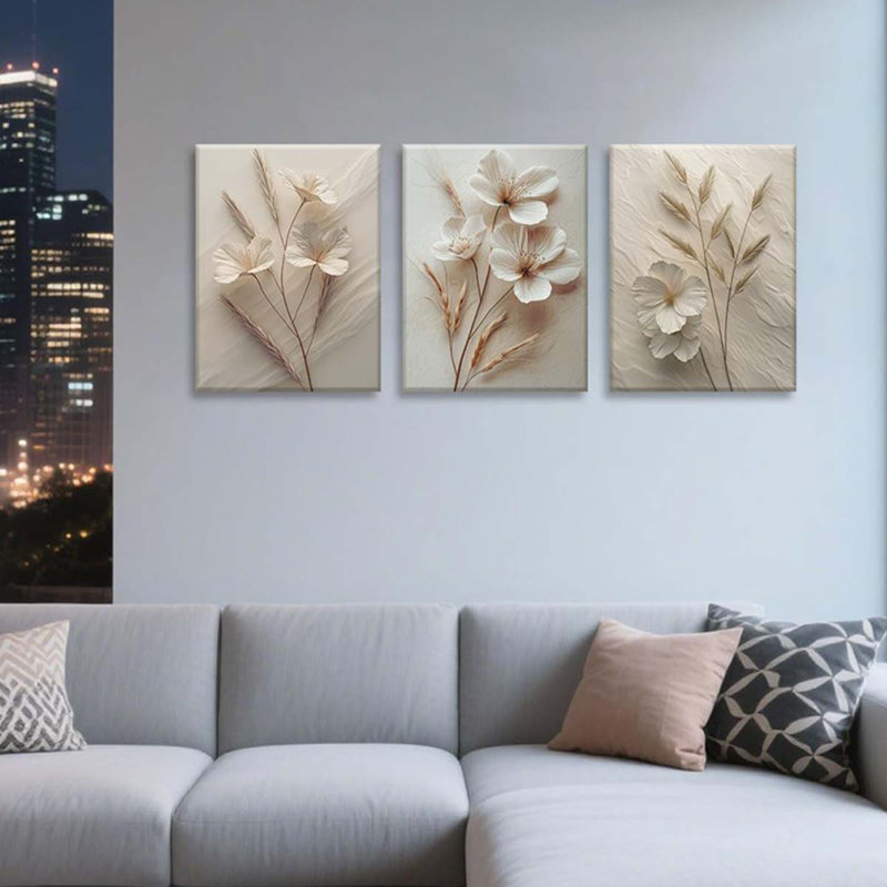 3 Piece Wrapped Canvas Print, 30 cm H x 40 cm W