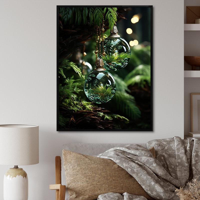 Décoations vertes de Noël pin I - art mural pin, Cadre photo noir simple, H 40 po x l 30 po x P 1,5 po