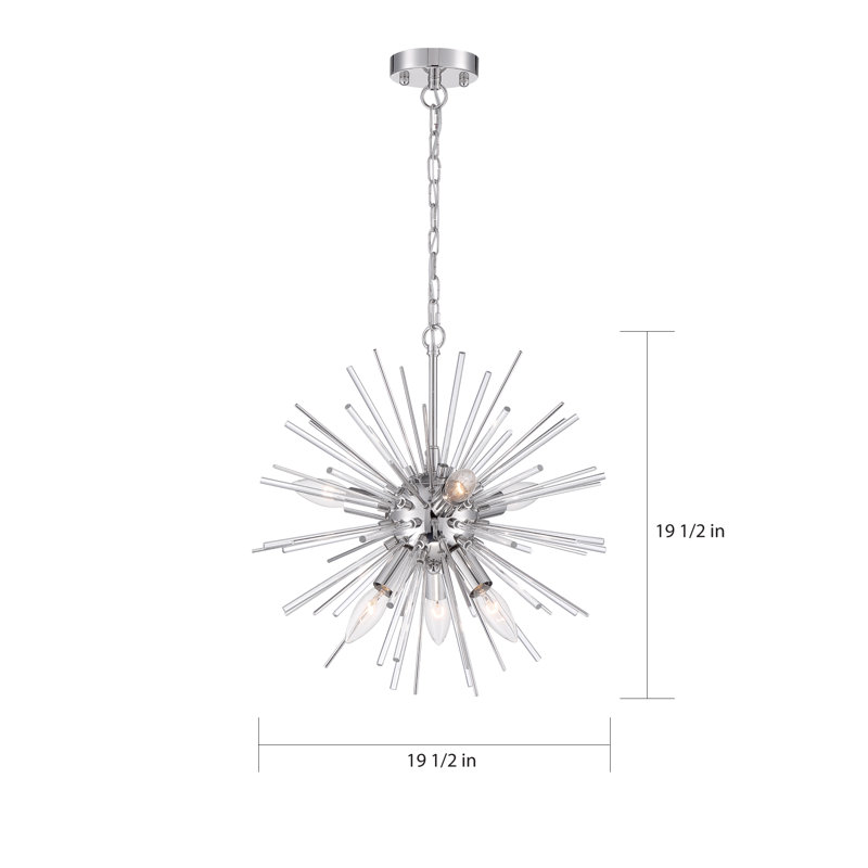 Lustre sphérique Spoutnik à 8 lumières Jazmin, Nickel poli