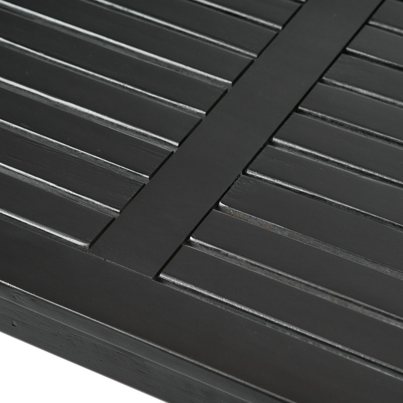 Black Acacia Wood Outdoor Rectangle Coffee Table
