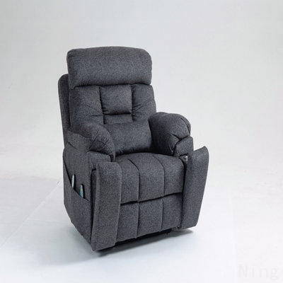 Elderly Electric Lift Chair - 180° Tilt, Heating/Massage, 2 Pockets/Cup Holders, 4 OKIN Motors