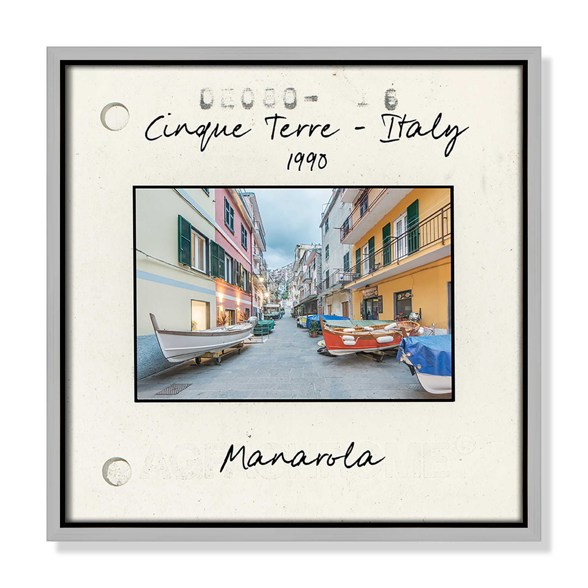 Cinque Terre, Italy - Manarola Print by Danita Delmont, Silver Floater Framed Canvas, 13.5" H x 13.5" W x 2" D