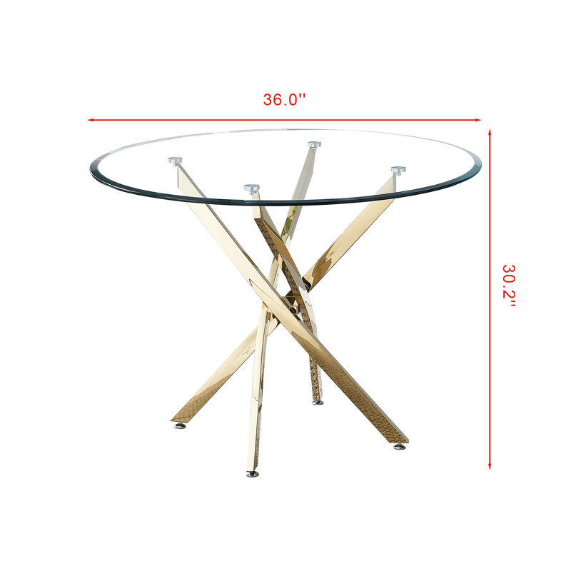 Table de salle à manger Chic Modern, Doré