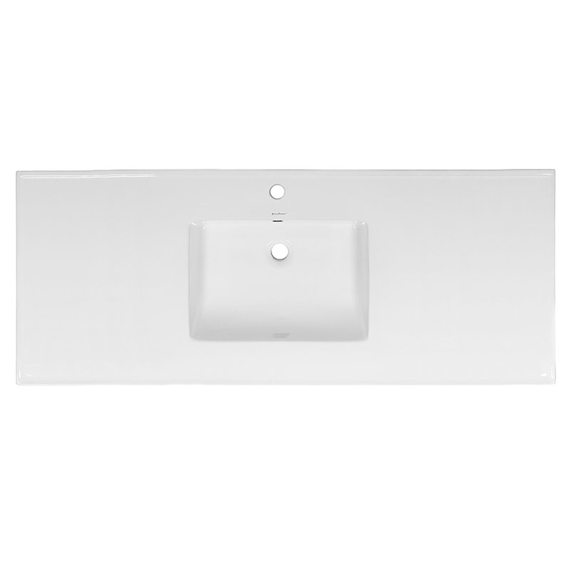 Voltaire 49" Glossy White Ceramic Vanity Top with Single Basin
