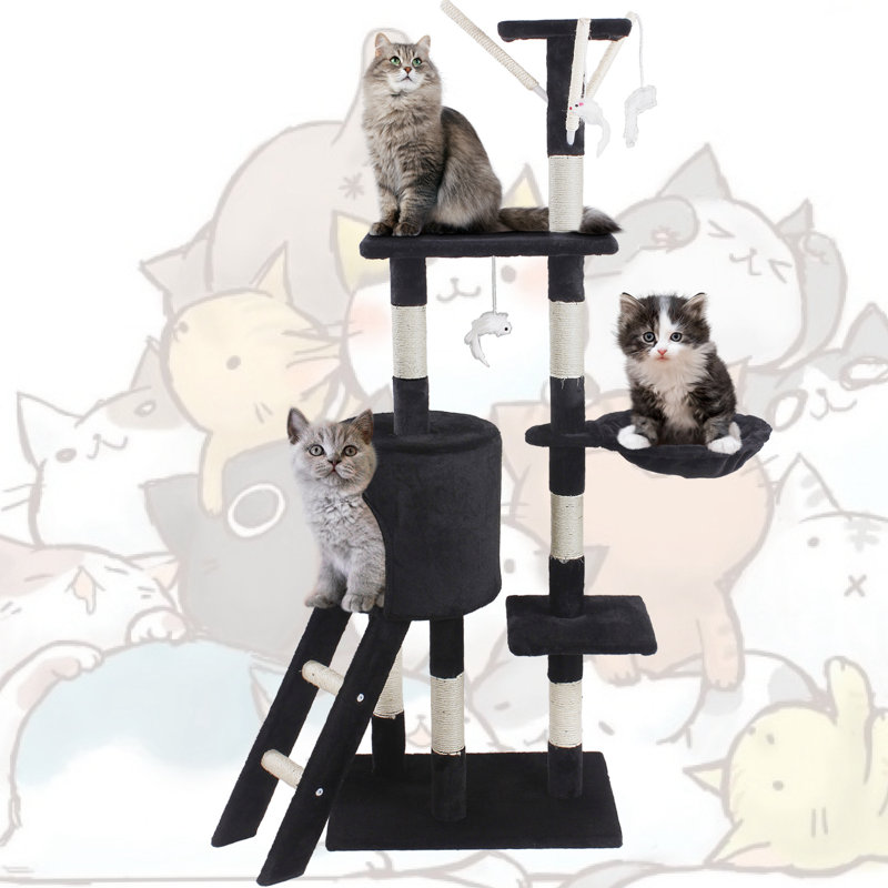 Keagan 138cm H Cat Tree, Black