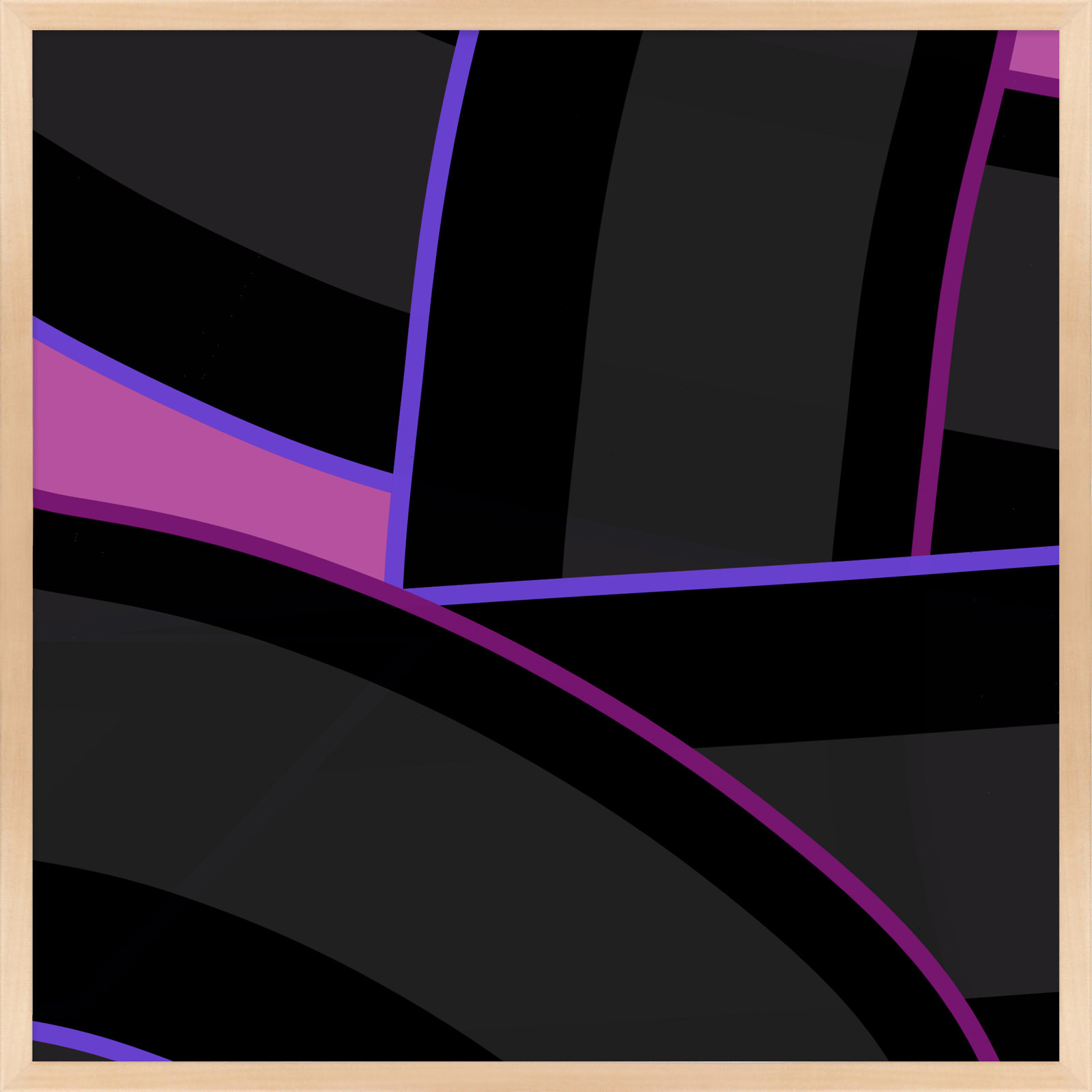 Zackary "Purple Haze Twist" Print, Brown, 24" H x 24" W x 1.25" D