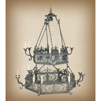 Lygia 18 - Light Dimmable Tiered Chandelier
