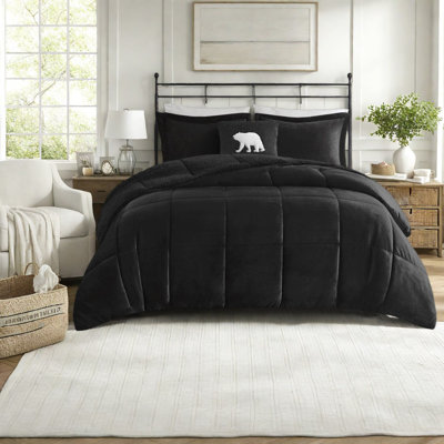 Ensembles de literie 4 pièces confortables, sherpa moelleux, confort moderne