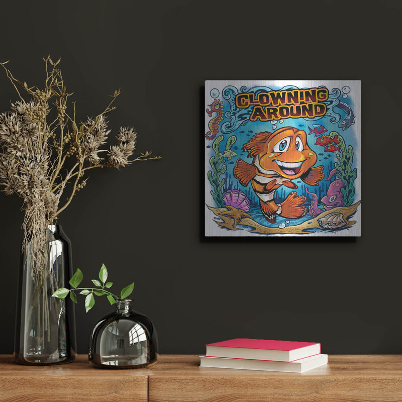Sunside Sails «Clown Fish Underwater Scene» par Flyland Designs, art mural en métal, H 12 po x l 12 po