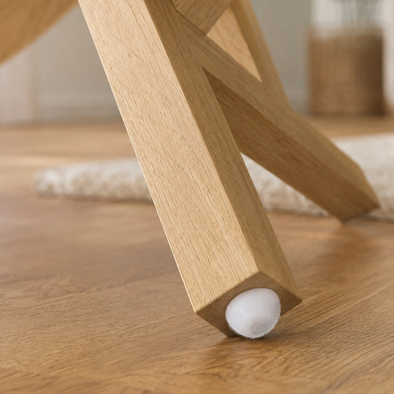 Tables basses rondes gigognes avec structure en X, Naturel