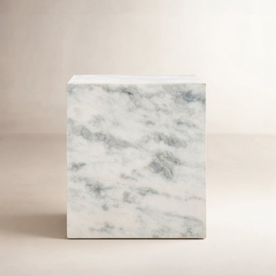 Yantarni Marble Plinth Accent Table
