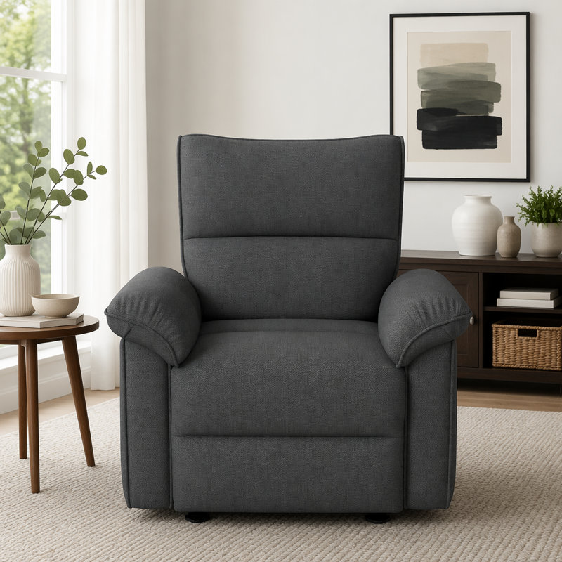 Fauteuil inclinable électrique Wall Wall, Tissu velours flocon de neige, Gris foncé
