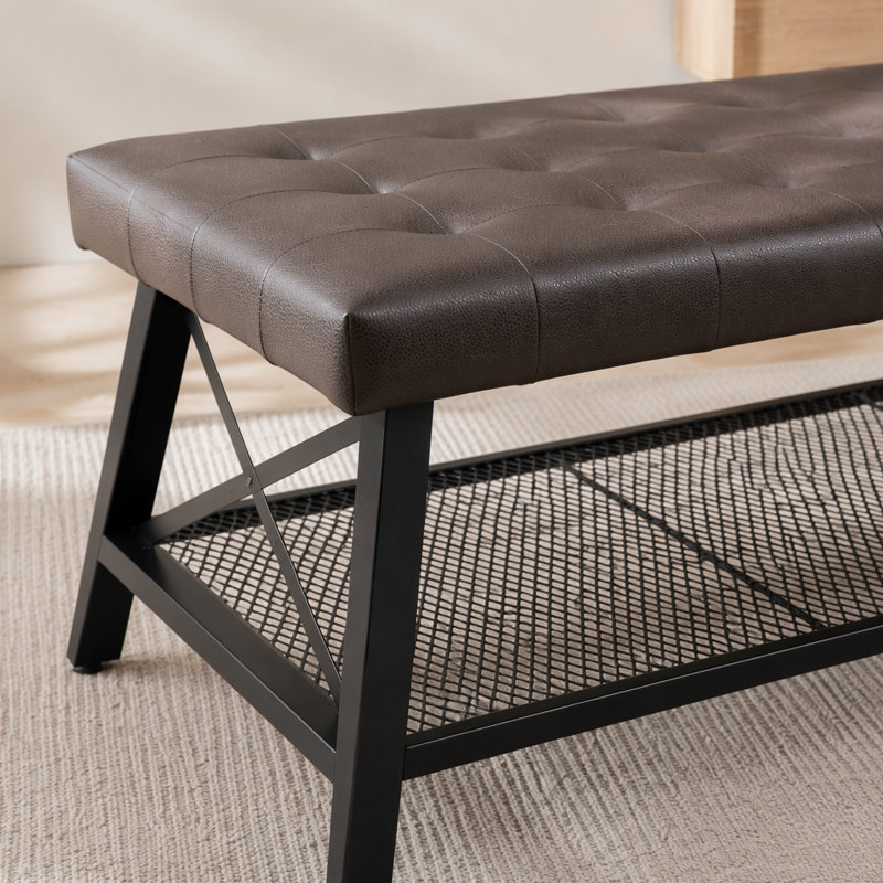 Table basse capitonnée en similicuir