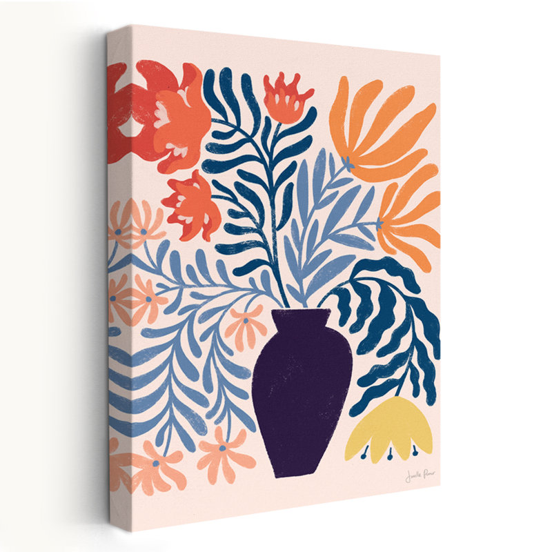 Mid-Century moderne et bohémien Mid Mod Floral II, H 24 po x l 16 po